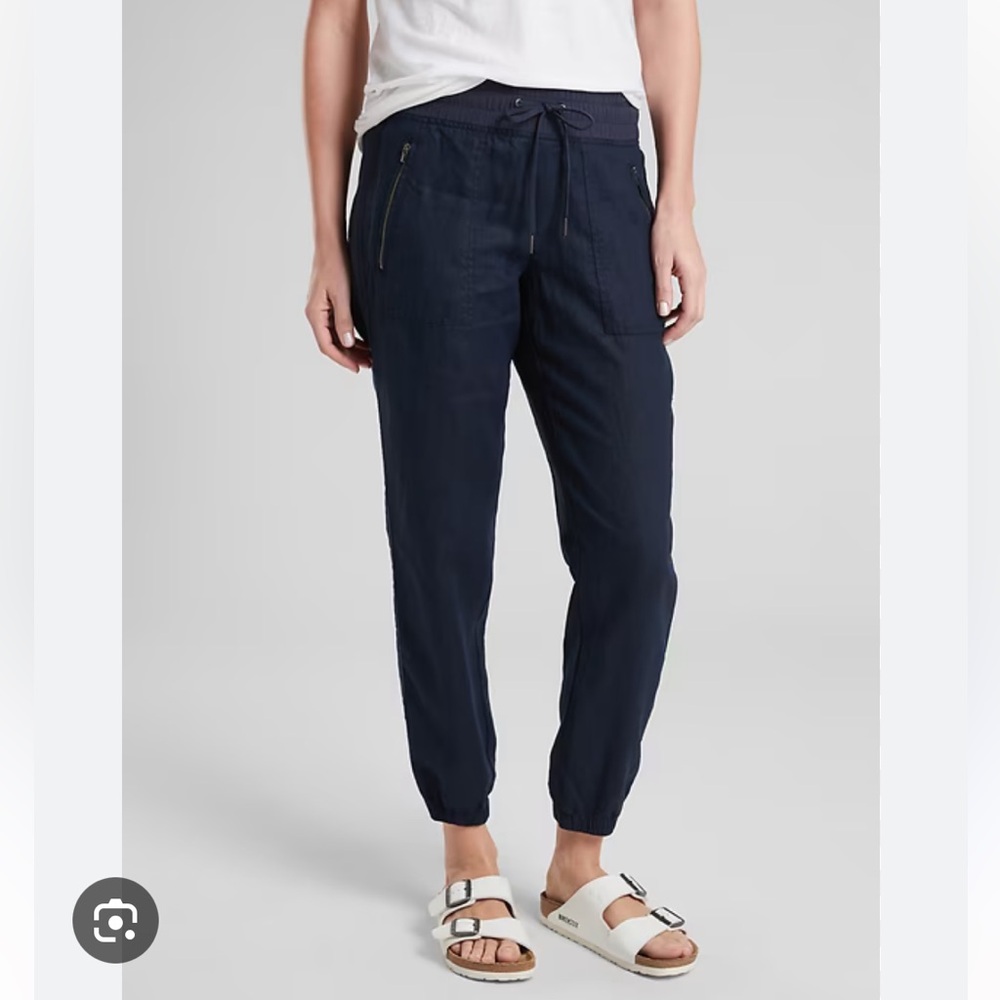 Athleta Cabo Linen Pants size 6 navy